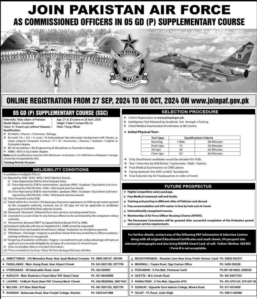 PAF Jobs 2024 advertisement 